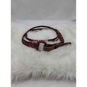 Vintage Braided Genuine Leather Belt Size Large 39-43"